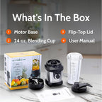 Epsilon Portable blender for Shakes and Smoothies – 400W Personal Blender with 24oz Portable Bottle, Electric Personal Blender Bottle with 4-Blade Assembly, Travel-Friendly and BPA-Free