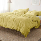 Kotton Culture 600 Thread Count 100% Egyptian Cotton 3 Piece Duvet Cover Set - Breathable All Season Comforter Cover with Zipper Closure & Corner Ties Sateen Weave (Sunshine Yellow, King 94"X102")