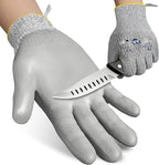 Dowellife Cut Resistant Work Gloves for Men & Women - ANSI A5 & EN388 Level 4, Breathable PU Coated, Grey Non-Marking - for Gardening, Fishing, Automotive, Construction, Wood Carving (X-Large, Grey)