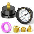 MEANLIN MEASURE 0~60Psi Plastic Frame 1/4" NPT Start and Clean Filter Pressure Gauge, Suitable for Swimming Pool, Spa, Aquarium (0-60Psi/0-4BAR/KIT, Center Back Mount)