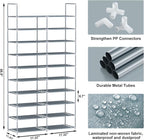 10 Tiers Shoe Rack, 30-40 Pairs Large Shoe Organizer, Sturdy Shoe Storage, Space Saving Tall Metal Shoe Shelf, Stackable Shoe Rack for Closet, Entryway, Bedroom, Silver
