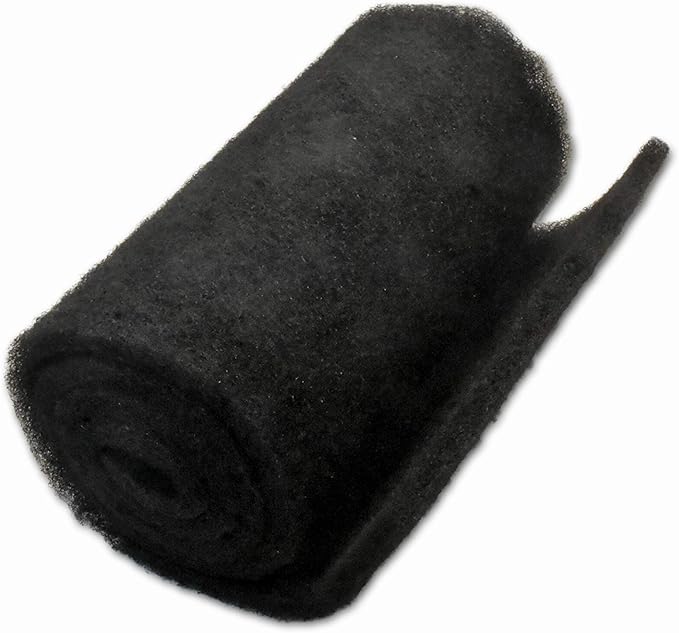 Black Coarse Filter Media, 1.25" Thick, 18" x 56" Roll, Perfect for Aquariums, Ponds or Water Gardens, Made in USA