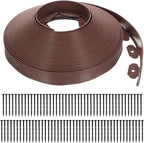uxcell Landscape Edging, 1Pcs 100FT x 2" - No Dig Garden Edging Kit with 93 Stakes, Landscape Edging Border for Garden Lawn Flower Bed Yard Grass (Brown)