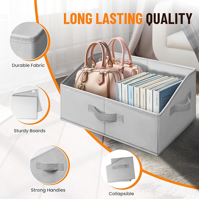 Extra Large Closet Organizers Bins 6 Pack - Blanket Basket for Organizing/Home Clothes Storage Bins for Jeans/Toy Organizers for Nursery/Wardrobe Shelf Closet Organization for Purse Hats Towel
