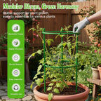 Plant Support Stakes, 2025 Upgraded Tomato Cages for Garden, Garden Flower Stakes, Round Plants Support for Indoor Outdoor Climbing Plants Vegetable Flower Pot (12, Green)