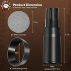 WDT Tool Espresso Distributor Accessory kit &1.7mm Thickness 150μm Mesh Puck Screen & 8 Magnets dosing ring Compatible with Portafilter (WDT +51MM Black dosing ring&puck screen)