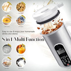8-in-1 Nut Milk Maker Machine | 40oz Automatic Stainless Steel Milk Maker for Homemade Soy, Almond, Oat Milk, Juice, Baby Food & Non Dairy Beverages | with Delay Start/Keep Warm/Boil Water/Self-Clean