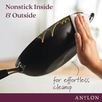 Anolon Advanced Home Hard Anodized Nonstick Deep Frying Pan/Skillet with Lid, 12 Inch, Onyx
