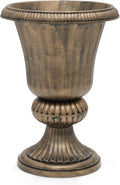 Magshion 20" Urn Planter for Outdoor and Indoor Plants, Large Decorative Front Porch Planter, Vintage Grecian Flower Pot for Patio, Garden & Entryway Décor, Antique Brass