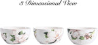 Bico Magnolia Floral Cereal Bowls Set of 4, 26 oz Deep Ceramic Soup Bowls for Cereal, Salad, Noodles, Kitchen, Microwave and Dishwasher Safe, Gift for Housewarming and Thanksgiving