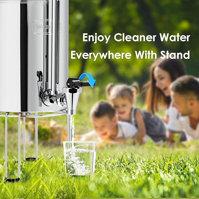 Waterdrop Water Filter Stainless Steel Stand, with Rubberized Non-Skid Feet, Replacement for Berkey® Water Filter System, King Tank Gravity-fed Water Filter System