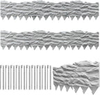 20Pcs Garden Edging Border, 21Ft Marbled Design Garden Landscape Edging Borders with 20 Pcs Stakes, Plastic Garden Fence Lawn Edging Border for Flower Bed, Yard, Patio, and Pathway Landscaping