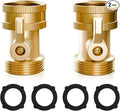2 Pack Water Hose Shut Off Valve, Heavy Duty 3/4 Inch Solid Brass Garden Hose Shut Off Valve with 2 Extra Rubber Washers