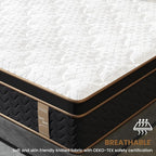 Queen Mattress 14 Inch, Cooling Hybrid Bed in a Box, Individual Pocket Springs, Motion Isolation, Targeted Hip/Shoulder/Lumbar Support, Fiberglass-Free, Ergonomic Zones, 365-Night Trial, CertiPUR-US
