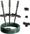 Flexible Sprinkler System, Above Ground DIY Irrigation Kit, Multi-Adjustable Lawn Sprinkler Set, Ideal for Plant and Flower Bed Watering, 30ft Garden Hose Included