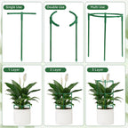 12 Pack Plant Support Stakes, 6.3 x 9.8 Inch Plastic Plant Cage Holders, Half Round Plants Support, Garden Flower Stakes for Indoor Outdoor Climbing Plants Vegetable Flower Pot