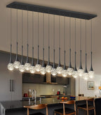 16 Lights Modern Glam Crystal Chandelier for High Ceiling LED Dimmable Pendant Light for Staircase Foyer Enterway Living Room Chandelier Lighting Black
