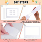 32 x 24 Inch Large Blank DIY Photo Booth Props Picture Frame Party Frame DIY Photo Booth Props Selfie for Birthday, Graduation, Christmas Holiday Party(White,Horizontal)