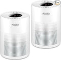 2 Pack Air Purifiers for Bedroom H13 True HEPA Air Filter Cleaner, Odor Eliminator, Remove Smoke Dust Pollen Pet Dander, Night Light For Home Living Room Dorm, Quiet 24dB Filtration System