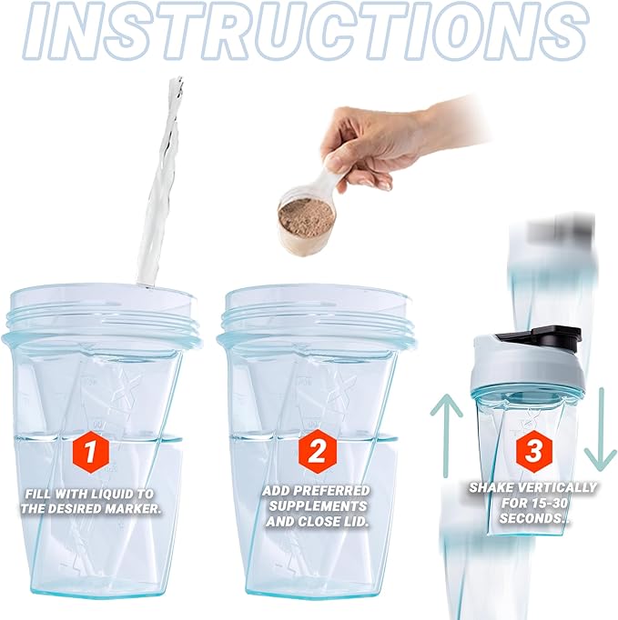 HELIMIX 1.5 Vortex Blender Shaker Bottle Holds upto 28oz | No Blending Ball or Whisk | USA Made | Portable Pre Workout Whey Protein Drink Shaker Cup | Mixes Cocktails Smoothies Shakes | Top Rack Safe