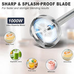 Immersion Blender, 5 Variable Speeds & Turbo, 4-In-1 Stainless Steel Handheld Blender Stick Mixer with Egg Whisk, Beaker & Chopper Bowl