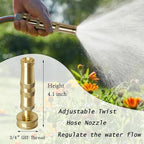 High-Pressure Brass Adjustable Twist Nozzle, Garden Hose Heavy Duty Nozzle Sprayer for Car Washing, Cleaning,Patio, Lawn,2-Pack ﻿