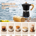 9 Cup Aluminum Espresso Stovetop Moka Pot Express Coffee Maker Percolator Italian Classic Mocha Coffee Machine for Italian and Cuban Cafe Brewing for Home & Camping 450ml 15oz