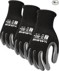MANUSAGE Nitrile Work Gloves with Touchscreen Fingers - Safety Gloves for Men and Women (Size XL, Black, 6-pairs)