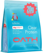 Clear Whey Isolate Protein Powder, ICY Blue Razz, 20g Complete Protein per Serving, No Added Sugar, Grass-Fed, 21 Servings