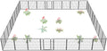 FXW Garden Fence Outdoor for The Yard – 32in(H) x 72.9ft(L) Heavy Duty Metal Animal Barrier for Dog and Rabbit, Decorative Dog Fence, 32 Panels, Silver