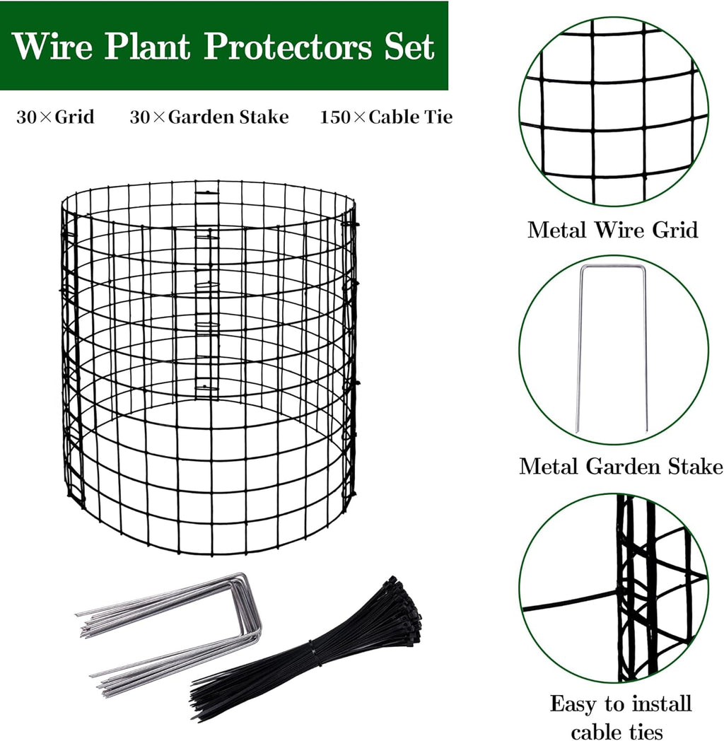 Adnee 10 Packs Wire Plant Protector from Animals - 12" H X 12" D Metal Mesh Plant Cage Covers - Sturdy Garden Bunny Barricades Chicken Wire Cloche for Plants Shrubs Vegetables Flowers