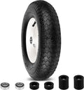 4.80/4.00-8" Wheelbarrow Tubed Tire and Wheel, 16" Universal Fit Pneumatic Tire with 3/4" or 5/8" Bearing, 3"-7" Hub, Adapter Kit Hand Truck Wheel Replacement for Garden Trailer, Wagons, 1 PCS