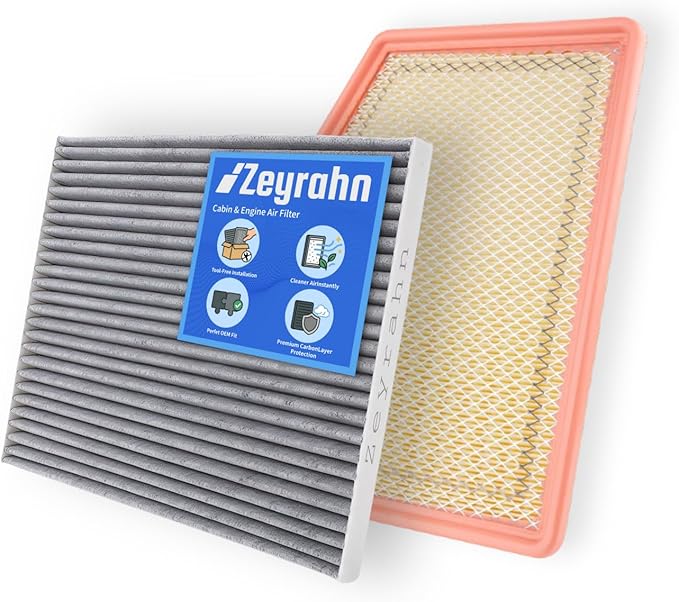 Cabin & Engine Air Filter Kit for 2019-2025 Chevrolet Silverado 1500, 2500HD, 3500HD, Suburban, Tahoe, GMC Sierra 1500, 2500HD, 3500HD, Yukon, 2021-2025 Cadillac Escalade