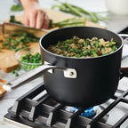 KitchenAid Hard Anodized Induction Nonstick Sauce Pan/Saucepan with Lid, 3 Quart, Matte Black