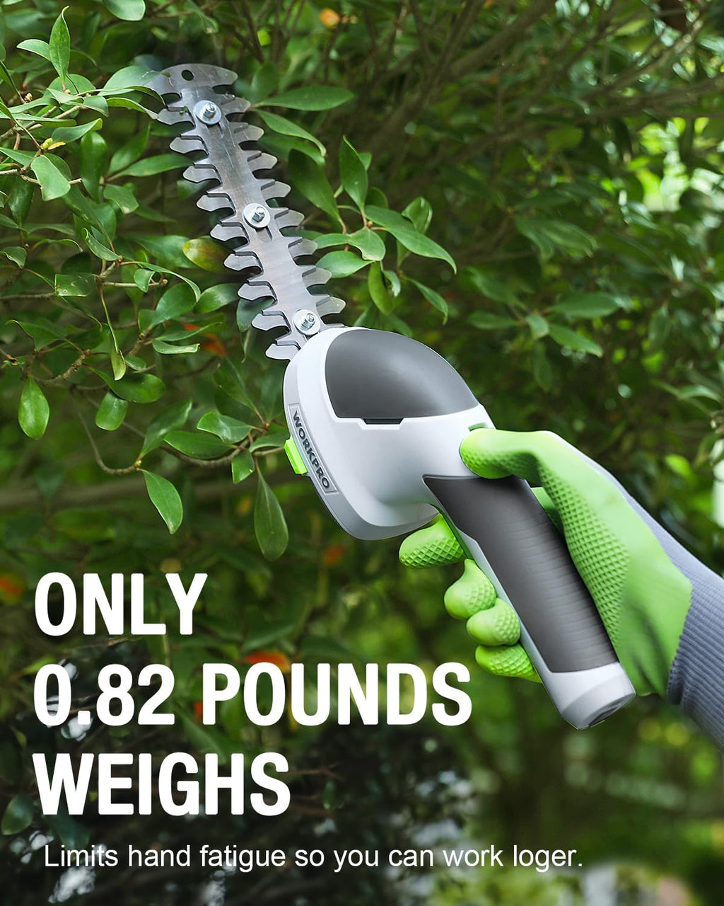 WORKPRO Cordless Grass Shear & Shrubbery Trimmer - 2 in 1 Handheld Hedge Trimmer 7.2V Electric Grass Trimmer Hedge Shears/Grass Cutter Rechargeable Lithium-Ion Battery and Type-C Cable Included