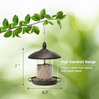 Youvip Metal Roof Bird Feeder - Chew Proof for Outdoor Hanging Wild Bird Seeds. Bronze