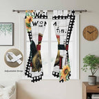 Farmhouse Rooster Bedroom Curtains 72 Inch Length, Window Curtains Tab Top, Rustic Red Barn Windmill Sunflowers Light Filtering Window Treatments Drapes 52"x72" 2 Panel