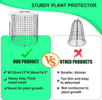 MWELLEWM 15Pcs Plant Protectors from Animals Metal Plant Cages for Outdoor Plants Plant Cage & Supports Keep Animal Out Garden Wire Mesh Protection from Rabbit Chicken Squirrel Tree Flower