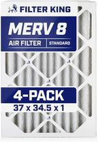 Filter King 37x34.5x1 Air Filter | 4-PACK | MERV 8 HVAC Pleated A/C Furnace Filters | MADE IN USA | Actual Size: 37 x 34.5 x .75"
