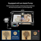 Longer RAY5 20W Laser Engraver with Air Pump and Y-Axis Extension Kit, Expand Working Area to 33.46" x 15.75", 3.5” Color Touch Screen, App Offline Control, DIY Engraver Tool for Metal/Glass/Wood