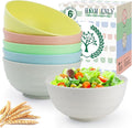 Homienly Wheat Straw Bowls Set Unbreakable Large Bowl 60 OZ Large Cereal Bowl Set of 6 Serving Bowls for Kitchen, Salad, Fruit, Soup, Microwave and Dishwasher Safe Big Bowl(Macaron Series)