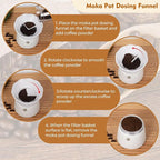 7-in-1 Aluminum Moka Pot Set with Electric Stove Hand Grinder Moka Dispenser Classic Stovetop Espresso Coffee Maker 150ml 5oz Mocha Express Portable Camping Travel Cafe Makers 3 Cup