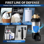 iSpring WSP500ARJ-BP, NSF Certified, Whole House Spin-Down Sediment Water Filter with Bypass, Clear Housing, Jumbo Size, Flushable and Reusable, Touch-Screen Auto Flushing, 4 Modes, 500 Microns