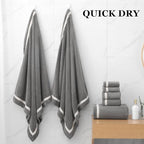 Extra Large Bath Sheets 40x80 Inches,Luxury Bath Towel,Super Soft & Absorbent,Oversized Microfiber Shower Towels for Bathroom,Yoga,SPA,Pool（Dark Grey 2Piece）