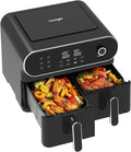 iceagle Dual Air Fryer 11 Quart - 6-in1 Airfryer with 2 Frying Baskets, Precise-control Knob | Sync & Dual Cook Functions to Ary Fry, Roast, Broil, Reheat and Dehydrate for Easy and Crispy Meals