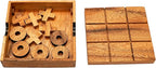 BSIRI Wooden Tic Tac Toe Game - Brain Teaser Puzzles for Adults Kids Games and Unique Gifts for Kids, Coffee Table Decor Living Room Decor Modern Wood Decor (5.5 Inch)