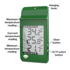 Digital Max Min Greenhouse Thermometer - Monitor Maximum and Minimum Temperatures for Use in The Garden Greenhouse or Home & Can Be Used Indoor or Outdoor Easily Wall Mounted
