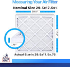 Filter King 29.5x17.5x1 Air Filter | 4-PACK | MERV 8 HVAC Pleated A/C Furnace Filters | MADE IN USA | Actual Size: 29.5 x 17.5 x .75"
