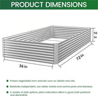 3pcs 6x3ft Galvanized Raised Garden Bed Outdoor,Above Ground Garden Bed for Vegetable,Metal Raised Beds for Flower,Steel Raised Beds for Gardening