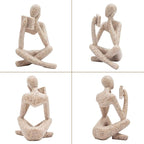 Gold Reading Women Statue, Thinker Sculptures, Abstract Art Ornament, Modern Aesthetic Figurine Decoration, Suitable for Home Living Room Bedroom Office Shelf Table Desk Bookshelf Decor
